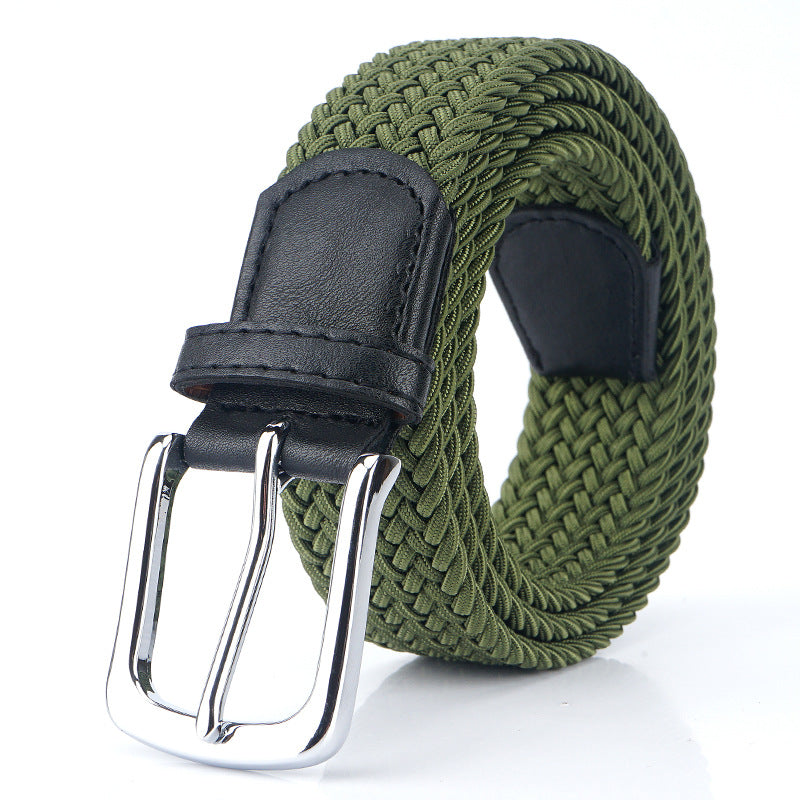 Women's & Men's Silk Stretch Woven Elastic Waistband Canvas Belts