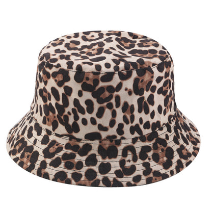 Women's Suede Leopard Print Bucket Hat Fashion Hats & Caps