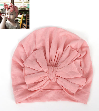 Children's Color Knotted Bow Hat Born Cotton Kids' Headwear