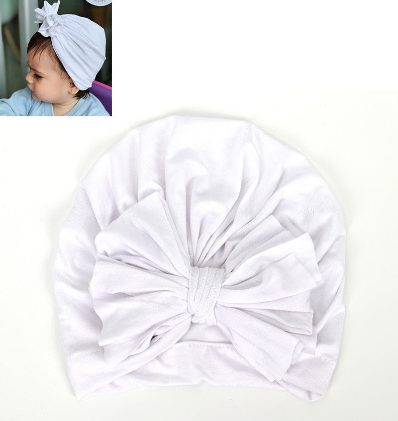 Children's Color Knotted Bow Hat Born Cotton Kids' Headwear