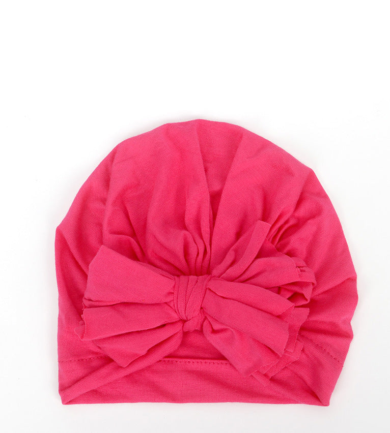 Children's Color Knotted Bow Hat Born Cotton Kids' Headwear