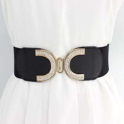 Women's Waist Seal Sweet Double Buckle Dress Belts