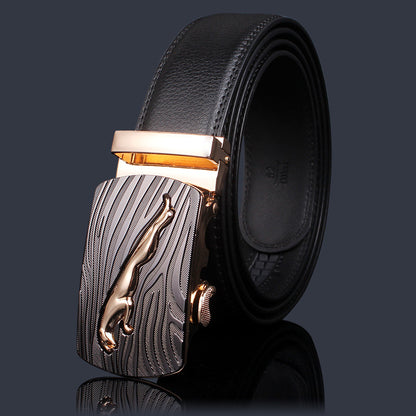 Men's Leather Buckle Pure Cowhide Business Boys Belts