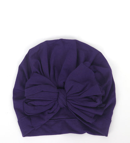 Children's Color Knotted Bow Hat Born Cotton Kids' Headwear