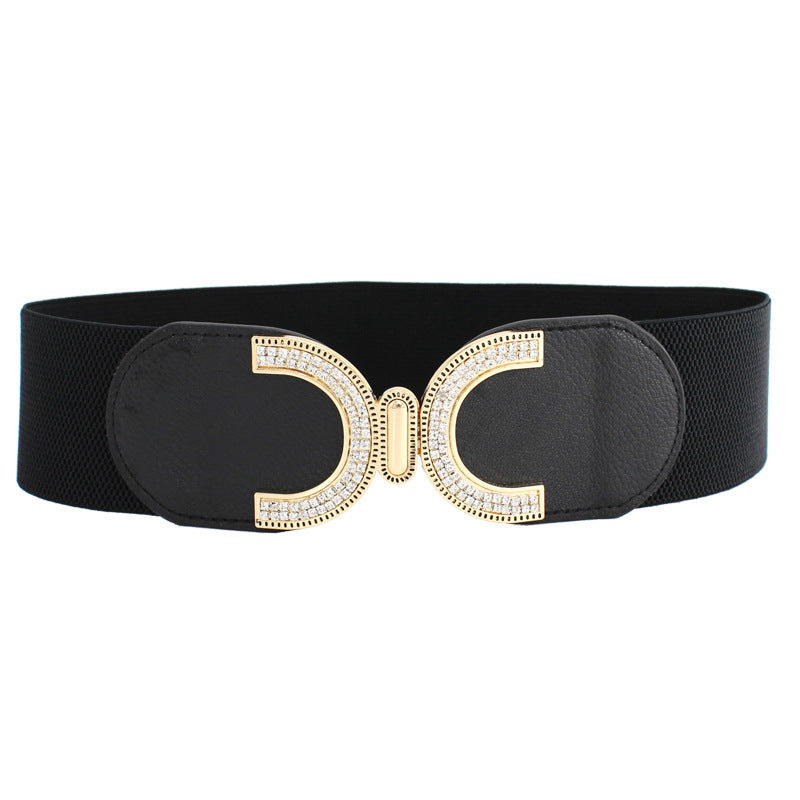 Women's Waist Seal Sweet Double Buckle Dress Belts