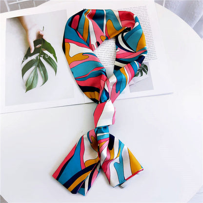 Women's Long Small Silk Autumn Summer Double-sided Versatile Scarfs