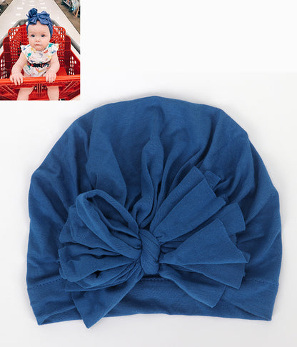 Children's Color Knotted Bow Hat Born Cotton Kids' Headwear