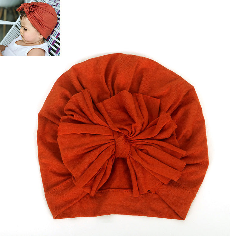 Children's Color Knotted Bow Hat Born Cotton Kids' Headwear