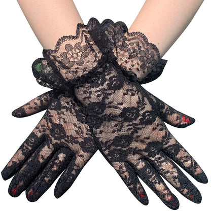 Sexy Lace Short Black Summer Bridal Driving Gloves