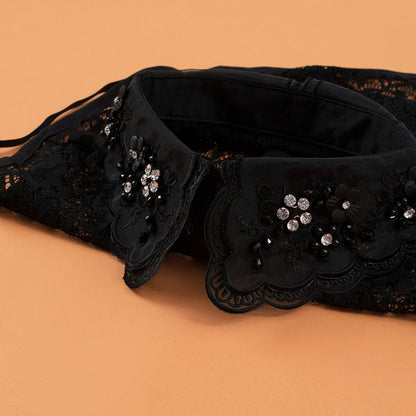 Collar Blouse Detachable Lace Decorative Chiffon Scarfs