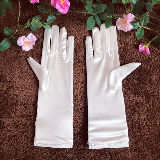 Bridal Wedding Lace White Bow Ceremony Gloves