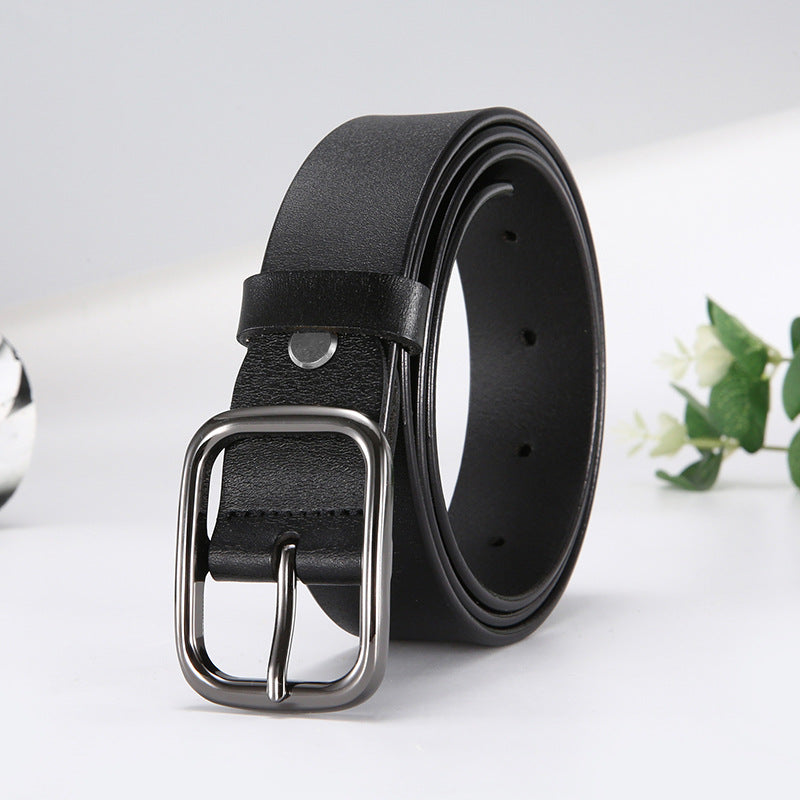 Women's Cowhide Simple Zinc Alloy Policy Buckle Belts