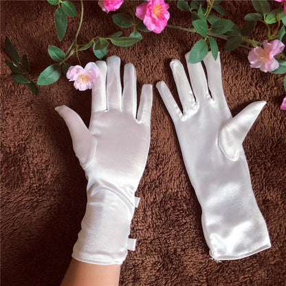 Bridal Wedding Lace White Bow Ceremony Gloves