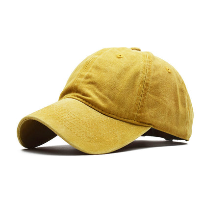 Men's Washed Pure Cotton Solid Color Light Hats & Caps