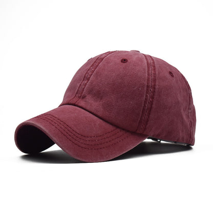 Men's Washed Pure Cotton Solid Color Light Hats & Caps