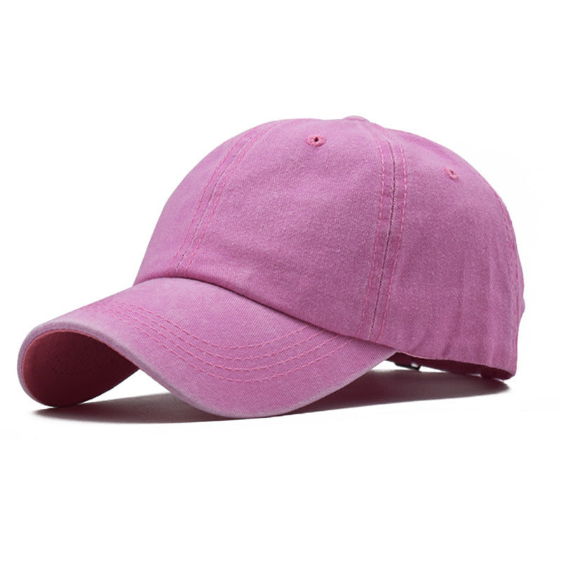 Men's Washed Pure Cotton Solid Color Light Hats & Caps