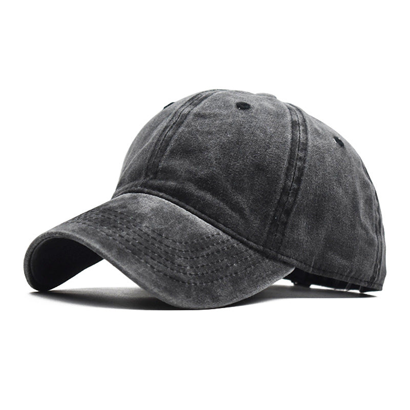 Men's Washed Pure Cotton Solid Color Light Hats & Caps