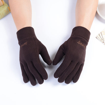 Outdoor Walking Square Dance Thermal Fleece Gloves