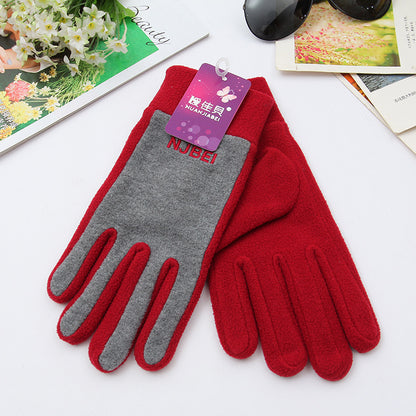 Outdoor Walking Square Dance Thermal Fleece Gloves