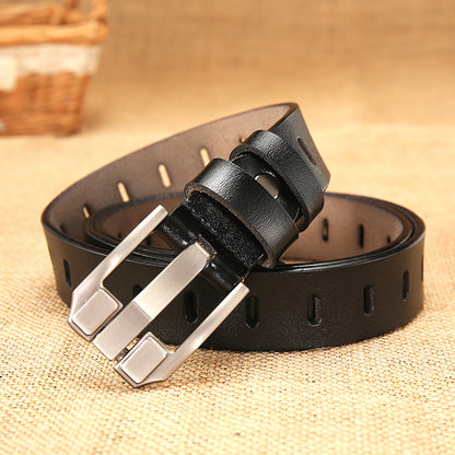 Women's Genuine Leather Retro Pin Buckle Cowhide Belts