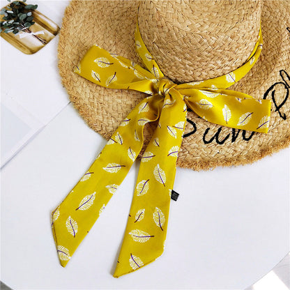 Women's Long Narrow Small Ribbon Hair Band Scarfs