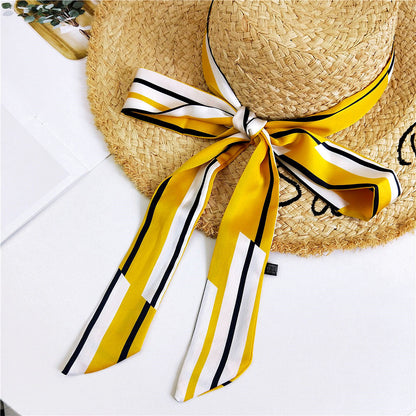 Women's Long Narrow Small Ribbon Hair Band Scarfs