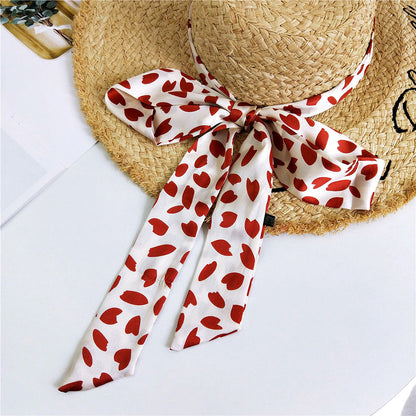 Women's Long Narrow Small Ribbon Hair Band Scarfs