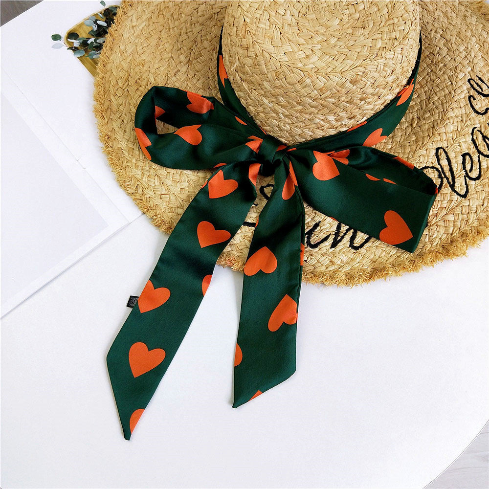 Women's Long Narrow Small Ribbon Hair Band Scarfs