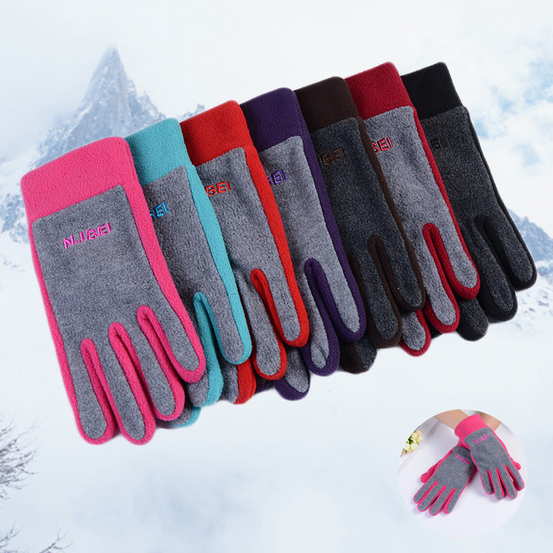 Outdoor Walking Square Dance Thermal Fleece Gloves