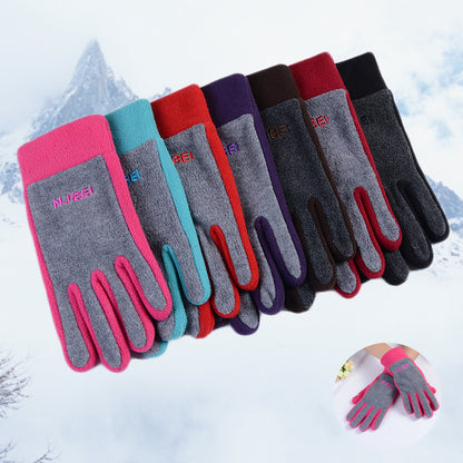 Outdoor Walking Square Dance Thermal Fleece Gloves