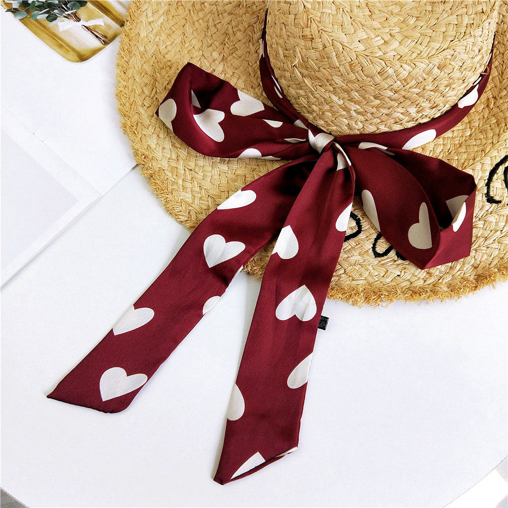 Women's Long Narrow Small Ribbon Hair Band Scarfs