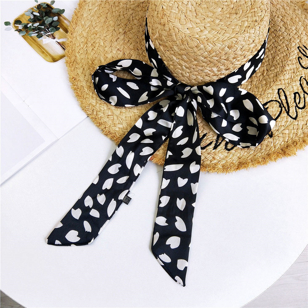 Women's Long Narrow Small Ribbon Hair Band Scarfs