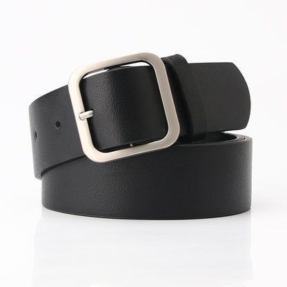 Women's Korean Style Retro Simple Square Buckle Belts