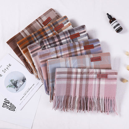 Women's Brushed Plaid For Winter Couple Fashionable Scarfs