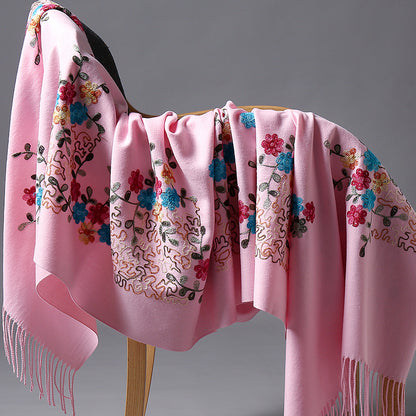 Embroidered Female Winter Ethnic Style Grassland Scarfs