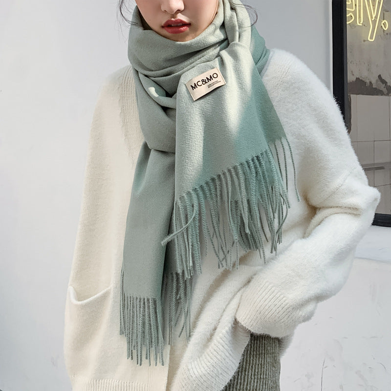 Women's & Men's Trendy Pure Color Thickened Warm Air Scarfs