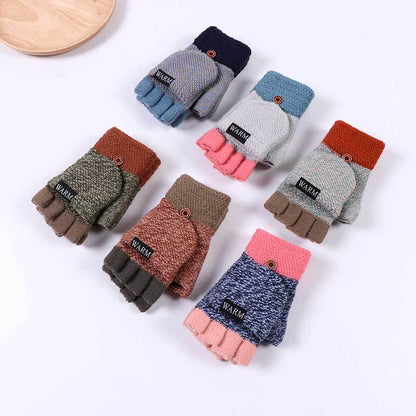 Finger Warm Thickened Winter Flip Leak Exposed Gloves