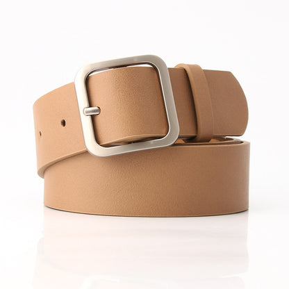 Women's Korean Style Retro Simple Square Buckle Belts