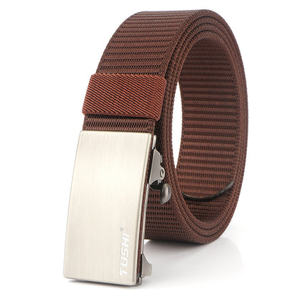 Men's Outdoor Waist Canvas Automatic Buckle Youth Belts