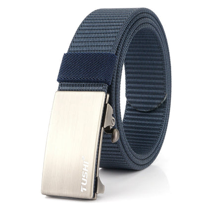 Men's Outdoor Waist Canvas Automatic Buckle Youth Belts