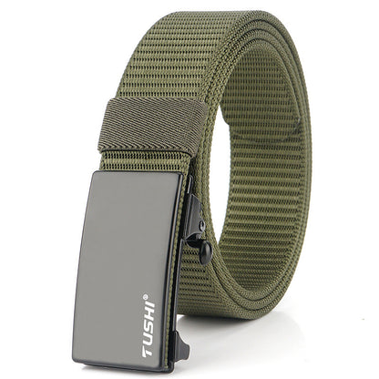 Men's Outdoor Waist Canvas Automatic Buckle Youth Belts