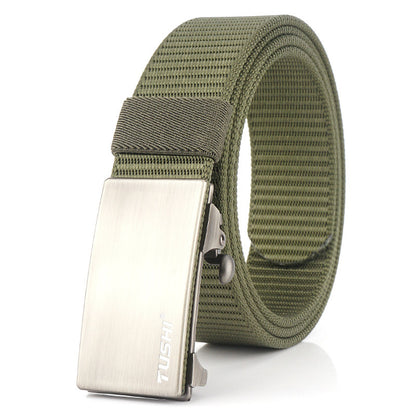 Men's Outdoor Waist Canvas Automatic Buckle Youth Belts