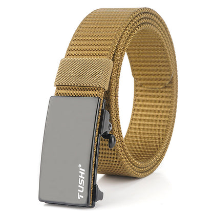 Men's Outdoor Waist Canvas Automatic Buckle Youth Belts