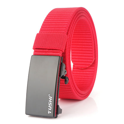 Men's Outdoor Waist Canvas Automatic Buckle Youth Belts