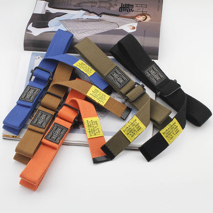 Style Fashion Cargo Pants Canvas Male Female Personality Belts