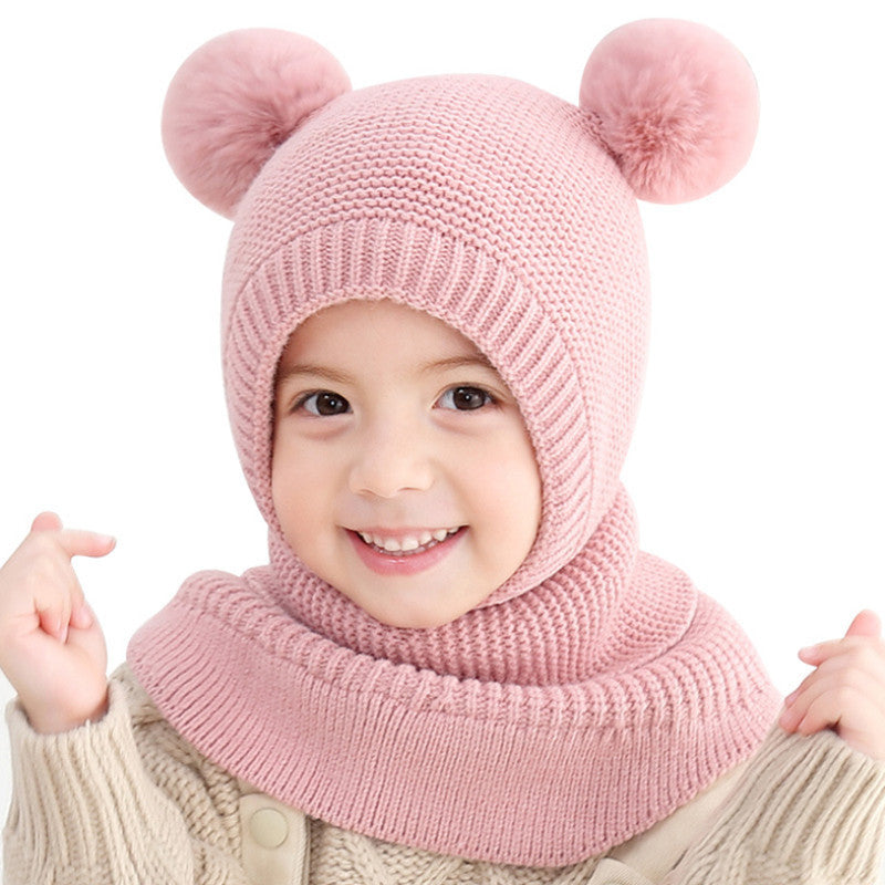 Double Ball Ear Protection One-piece Hat Kids' Headwear