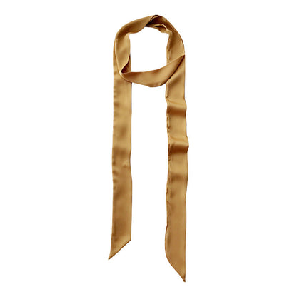 Artificial Silk Thin Narrow Long Pure Scarfs