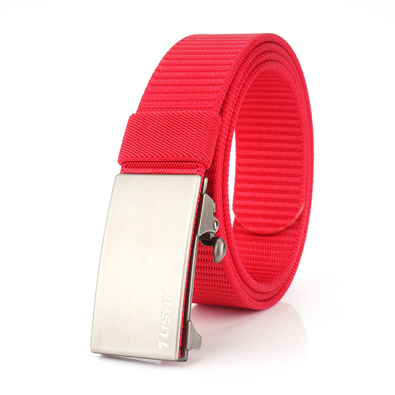 Men's Outdoor Waist Canvas Automatic Buckle Youth Belts