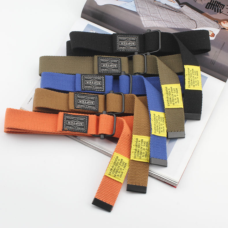 Style Fashion Cargo Pants Canvas Male Female Personality Belts