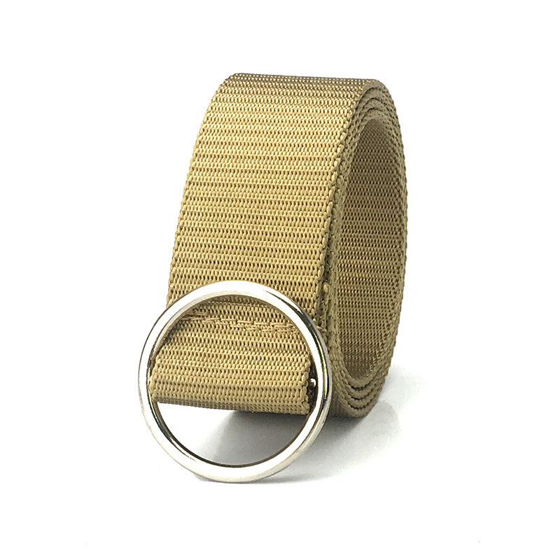 Women's & Men's Nylon Canvas Casual Round Buckle Decorative Belts